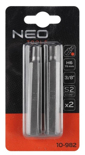 HEX hrot 6 x 75 mm, S2 x 2 ks.