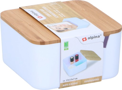 Organizačný box na kozmetiku, šperky, nádoba so zrkadlom ALPINA