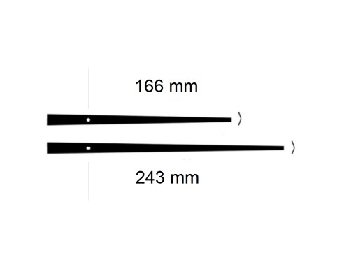 Hodinový stroj, rovný, dlhé ručičky, 243 mm