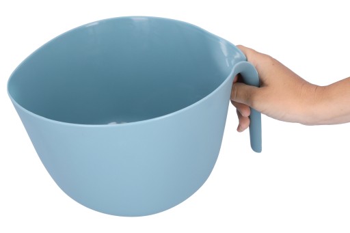 PLASTOVÁ MISKA NA MIEŠANIE S RÚČKOU, 3L, PROTIŠMYK, MODRÁ.