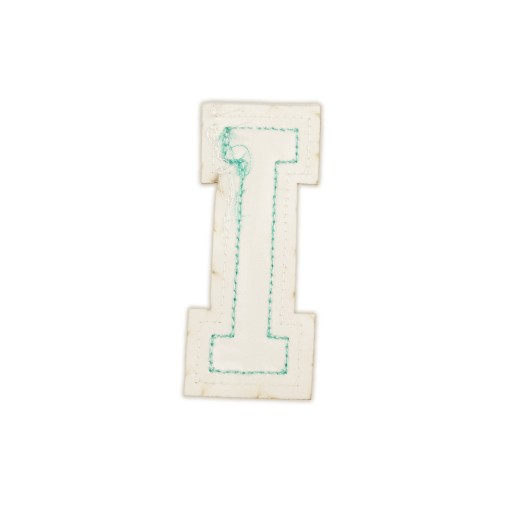 PATCH LETTER I modrý azúrový glitrový nápis