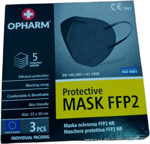 OPHARM FFP2 OCHRANNÁ MASKA, 3 ks
