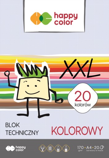 A3 farebný technický blok, 170g/m2, 20 farieb