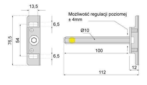 NEVIDITEĽNÝ KOLÍK NA UPEVNENIE POLICE 10 X 100 mm NEVIDITEĽNÁ KONZOLA