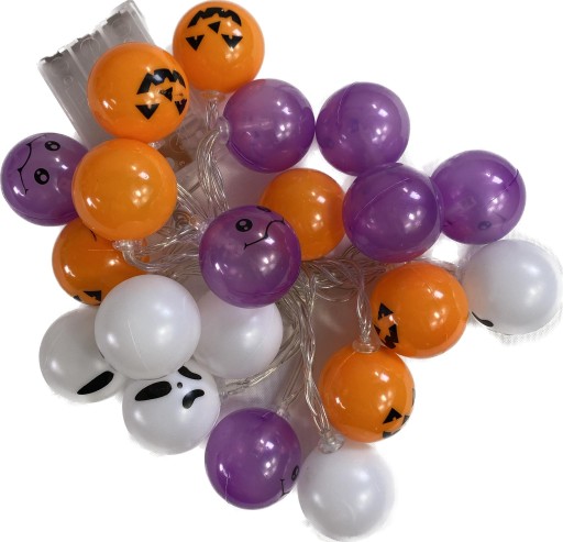 HALLOWEENSKÁ LAMPA GARLAND 3M 20 SVIETÍ TEKVICOVÉ STRAŠIDLÁ