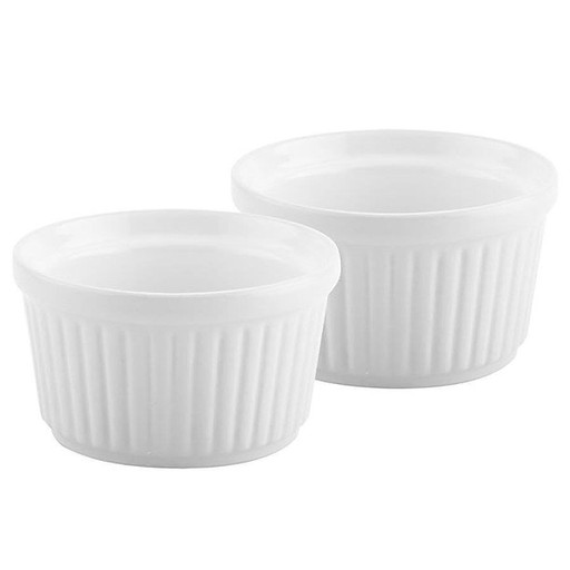 PEVNÉ HRABLE RAMEKIN, 2 KS, BIELE
