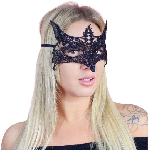 WOLF LACE BLACK OPENWORK MASK BENÁTKY PARTY