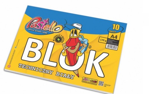 TECHNICKÝ BLOK A4 170g BIELE PASTELLO 10K