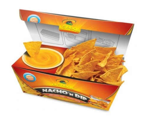 Nachos s chilli + syrový dip so syrovou omáčkou Snack Set Box 175g