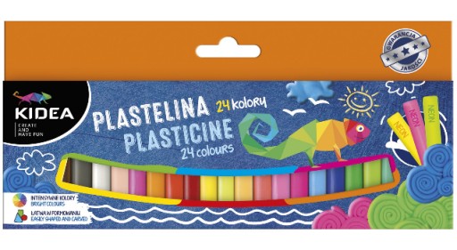 Plastelína 48col (24 pastelových+12neónových+12klasických) KIDEA
