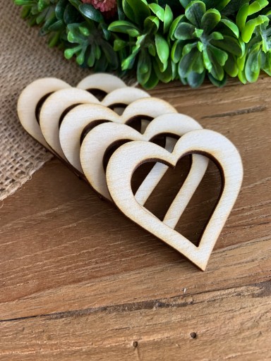 Drevené decupage srdiečka 4 cm, sada 5 dekoračných dielikov