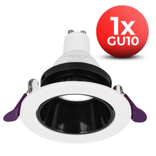 Halogénové LED stropné svietidlo ROUND GU10 Biela Čierna MOVABLE Očko x 3