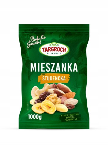 STUDENT MIX Mix orieškov, sušeného ovocia a sušeného ovocia 1kg Targroch