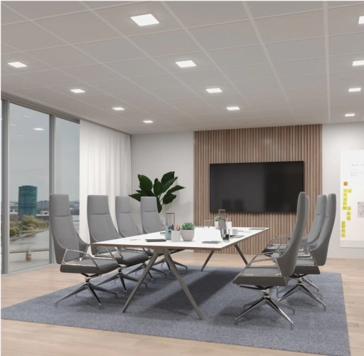 DOWNLIGHT biele 18W štvorcové stropné svietidlo, zápustné