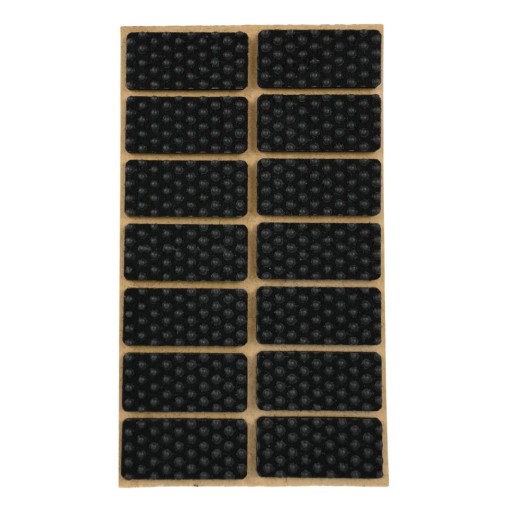 Protišmykové plstené podložky na nábytok, stoličky, čierne, 20x44mm, 14 ks
