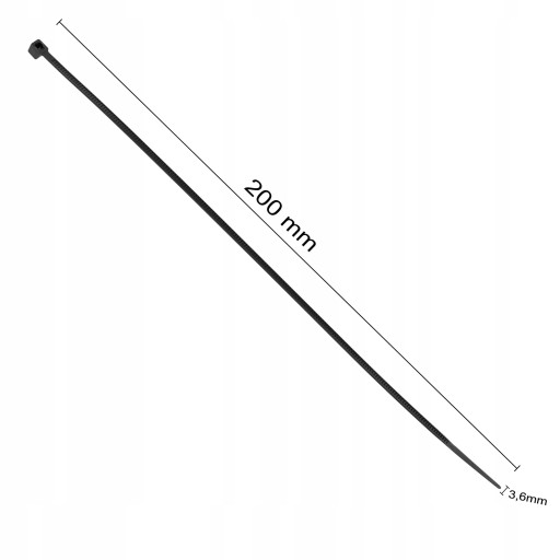 CLAMPS sťahovacie pásky súprava čiernych sťahovacích pások 3,6x200mm x100