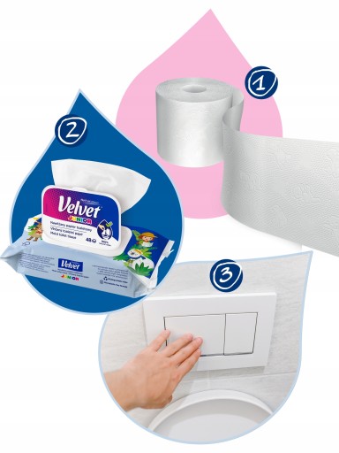 Zamatový vlhčený toaletný papier 48 ks. Junior