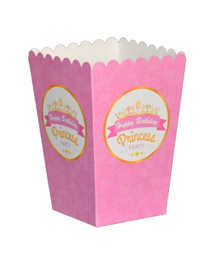 Princezná narodeninový papierový POPCORN BOX