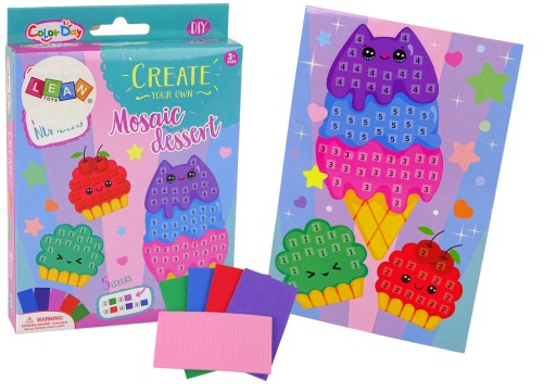 DIY farebná mozaika Scrapbook Zmrzlinový set