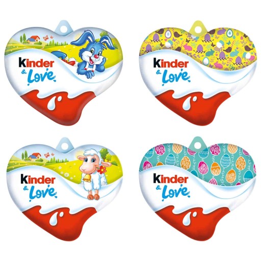 Kinder hearts Srdce do košíka Králik s mliečnou čokoládou Veľkonočné sviatky 37g