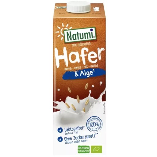Natumi ovsený nápoj s morskými riasami Hafer Alge bez pridaného cukru 1l