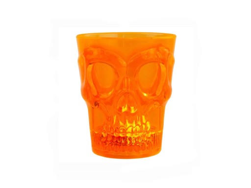 Pohár so svietiacou LED halloweenskou lebkou