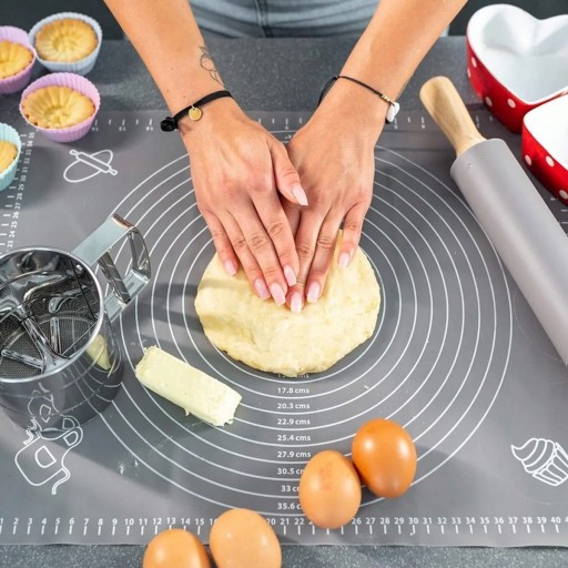SILIKÓNOVÁ DOSKA KUCHYŇSKÁ PODLOŽKA S ROZMERMI VEĽKÁ 30x50 NA CESTO NA PIZZU 1623