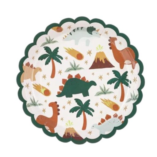 Dinosaury taniere Dinosaur narodeninový papier Birthday Dino 18cm 6 ks