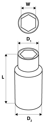 Nárazová objímka 1/2 dlhá, 24 x 78 mm, Cr-Mo NEO