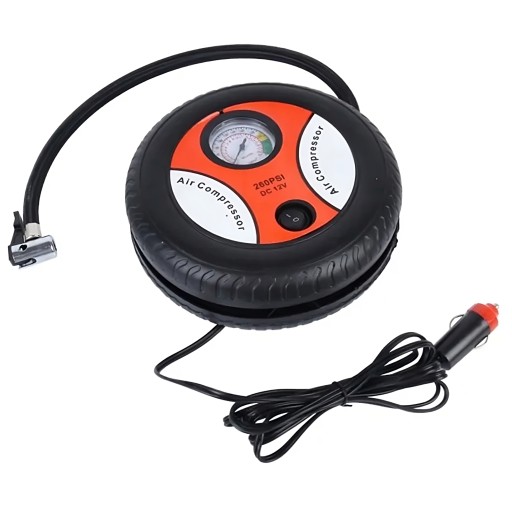 AUTO KOMPRESOR ČERPADLO KOMPRESORU KOLESÁ PNEUMATIKY GULE 260 PSI 12V 18 BAR