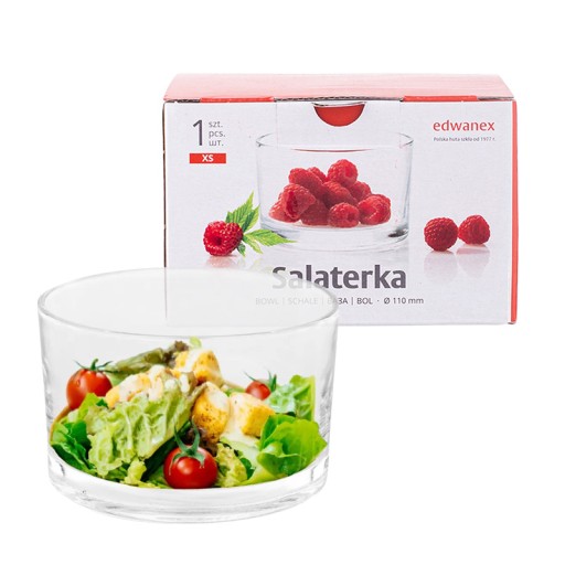 Edwanex sklenená miska na šalát, jednoduchá miska na šalát, 11 cm, 350 ml