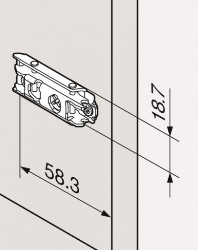 BLUM Vedenie pre klipový záves 175H3100 h=0
