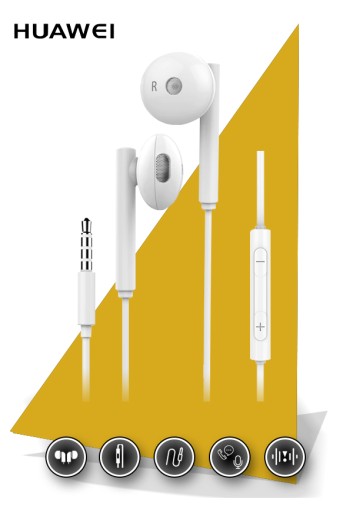 ORIGINÁLNE Slúchadlá do uší Huawei AM115 P8 P9 P10 P20 P30 Mate Jack 3,5 mm