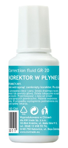 TEKUTÉ KOREKTORY SO ŠTETEČKOU GR-20 GRAND 20ml