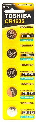 LÍTIOVÁ BATÉRIA TOSHIBA CR1632 CR DL 1632 3V 5 ks