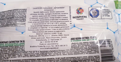 Antibakteriálne obrúsky Superfresh 72 ks