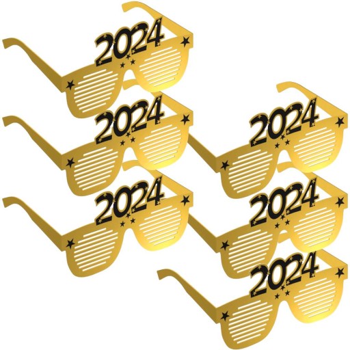 OKULIARE párty SILVESTR zlatá SILVESTR 2024 papierová PÁRTY x6