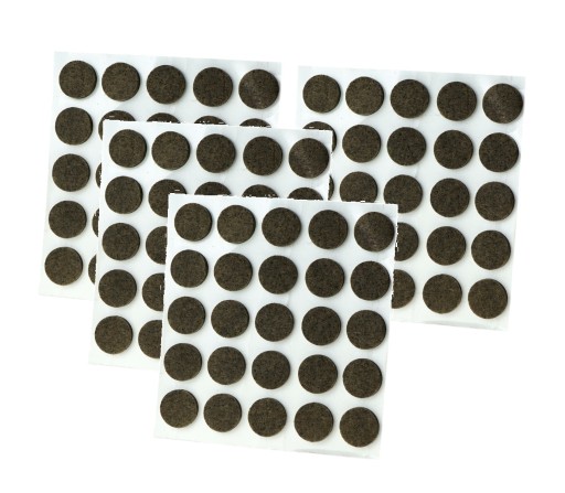 Plsťové podložky, priemer 16 mm, 100 ks, plsť na nábytok