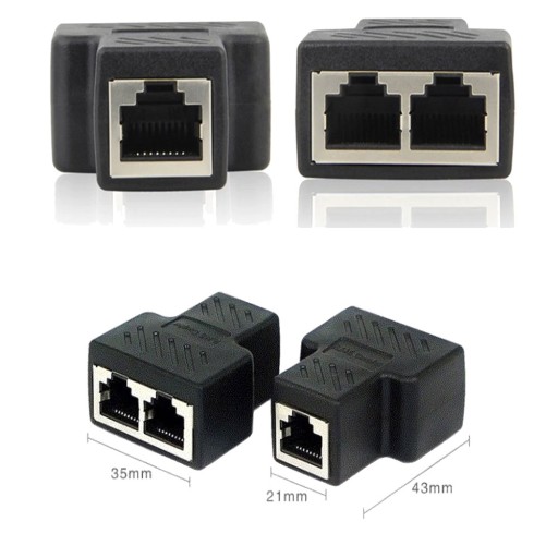 Rozbočovač siete RJ45, adaptér, 1 ks, 1 pol.