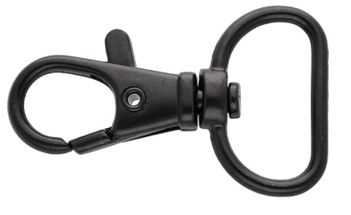 Kovová karabínka na ryby 20/43 mm, matná čierna