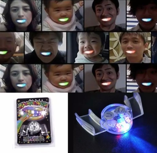 Svietiaci RGB LED kryt zubov, osvetlenie svietiacich LED zubov