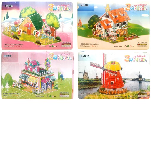 CARDBOARD HOUSE CASTLE AUTO 3D PUZZLE Z PAPIERA NA ZOSTAVENIE