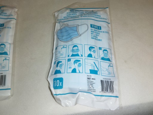 Lekárske masky TYPU I, 10 kusov, 3 vrstvy