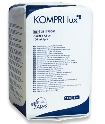 OBRYS - KOMPRI lux - 7,5 x 7,5cm 100 ks - 17n 8w - nesteril