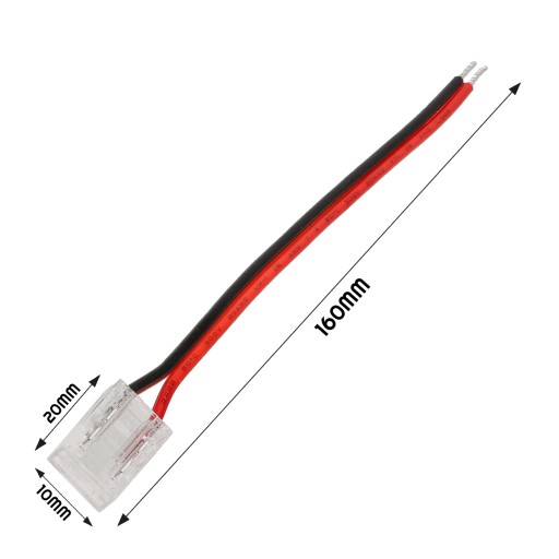 KONEKTOR PRE LED COB PÁS 8mm + káblová ZÁPADKA