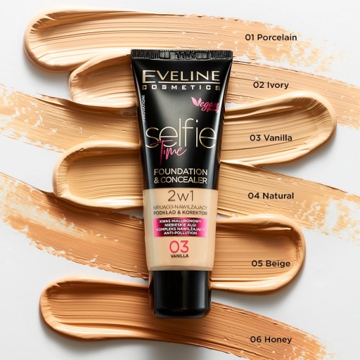 Eveline Cosmetics Selfie Time podkladová báza a korektor č.01 - Porcelán