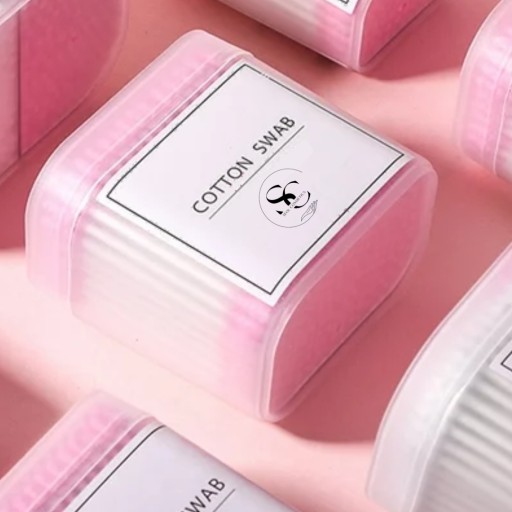 Ružové kozmetické tyčinky, organická bavlna Ružová 200ks Seol Cosmetic