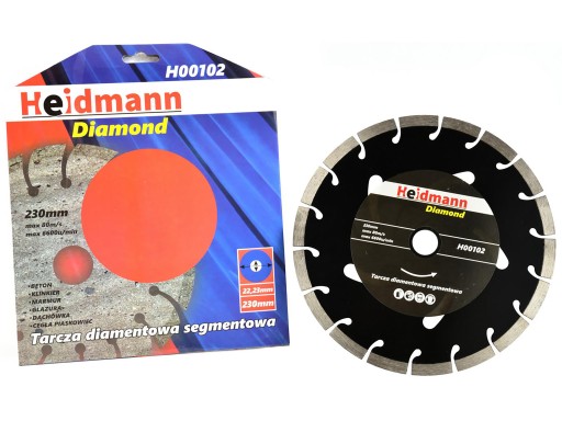 SEGMENTOVANÝ DIAMANTOVÝ KOTÚČ NA REZANIE BETÓNOVÝCH KOCIEK 230 MM 22,2 MM SEGMENT