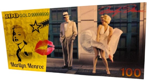 MARYLIN MONROE Pozlátená zberateľská bankovka