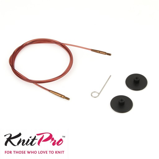 Hnedá pletacia šnúra KNITPRO 100 cm